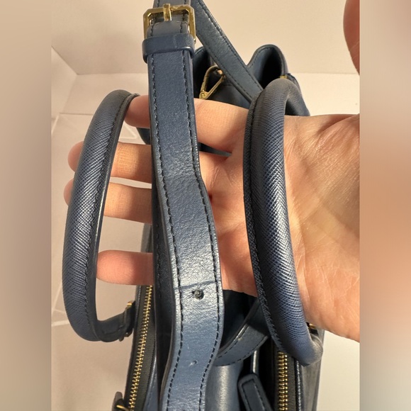 ☘️#193 MCM Saffiano Leather Double Zip Two-Way Satchel Tote Bag - Picture 7 of 16